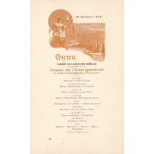 Menu du banquet de l'association générale des membres de la presse de l'enseignement.
