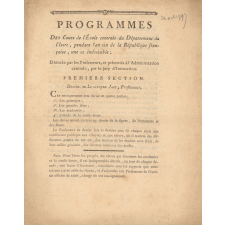 Programmes des Cours de l'Ecole centrale du département de l'Isère.