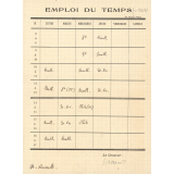 Emploi du temps du professeur. 