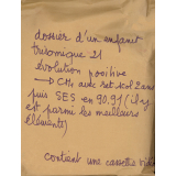 Fonds Jugie. Dossier d'un enfant trisomique 21. 