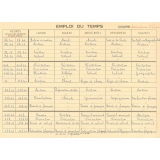 Emploi du temps de classe. Cours élémentaire 2ème année. 1967-1968. 