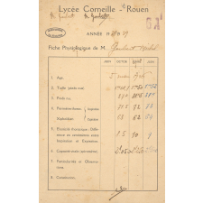 Fiche physiologique d'un élève