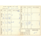 Documentation relative à une enseignante. Emploi du temps année scolaire 1956-1957. 