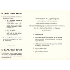 Centre Médico Psycho Pédagogique, Bureau d'Aide Psychologique Universitaire Claude Bernard.
