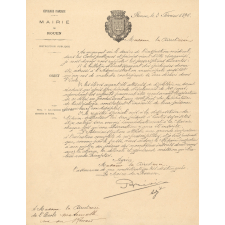 Lettres du Maire de Rouen sur la médecine scolaire