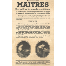 Affiche relative à la surveillance de la vue des élèves