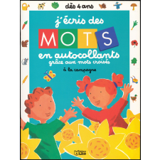 J'écris des mots en autocollants grâce aux mots croisés - A la campagne - Dès 4 ans.