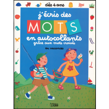 J'écris des mots en autocollants grâce aux mots croisés - En vacances - Dès 4 ans.