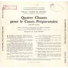 Quatre chants pour le Cours Préparatoire. 2ème disque