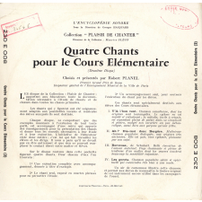 Quatre chants pour le Cours élémentaire. Deuxième disque