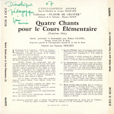 Quatre chants pour le Cours élémentaire. Troisième disque