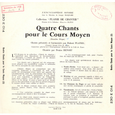 Quatre chants pour le Cours moyen. Deuxième disque