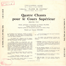 Quatre chants pour le Cours Supérieur et les Classes de Fin d'Etudes. Quatrième série