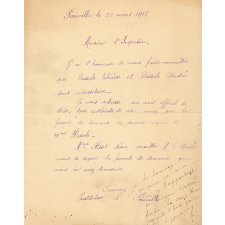 Lettre d'un instituteur proposant un élève pour une bourse. 