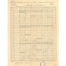 Emploi du temps d'établissement. Emploi du temps TP 2. Ecole Spéciale des Travaux Publics du Bâtiment et de l'Industrie. Ecole de plein exercice. 1933-1934. 