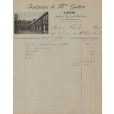 Institution de Mlle Guitton. Facture. 