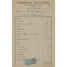 Pensionnat Beauvoisine. 4 comptes. 