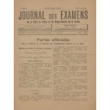 Journal des Examens de la Ville de Paris et du Département de la Seine. 2e année. Avril 1904. Bourses des lycées et collèges de garçons.