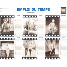 Emploi du temps d'élève. 