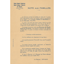 Note aux familles. Assurance scolaire.
