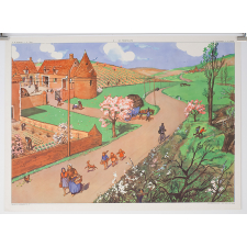 Tableau mural. 5 : l'hiver. 6 : le printemps. 