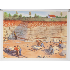 Tableau mural. 13 : dans les pays froids. 14 : une carrière de pierre. 