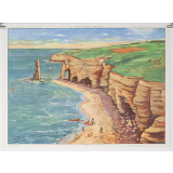 Tableau mural. 35 : la côte à falaise à marée basse. 36 : la côte à rochers et récifs. 