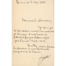 Nomination de Paul Guth comme chargé d'une heure de cours à l'Ecole supérieure des sciences et des lettres de Rouen. 