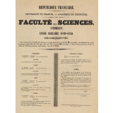 République Française - Université de France. Académie de Grenoble. Faculté des Sciences. Année scolaire 1849-1850.