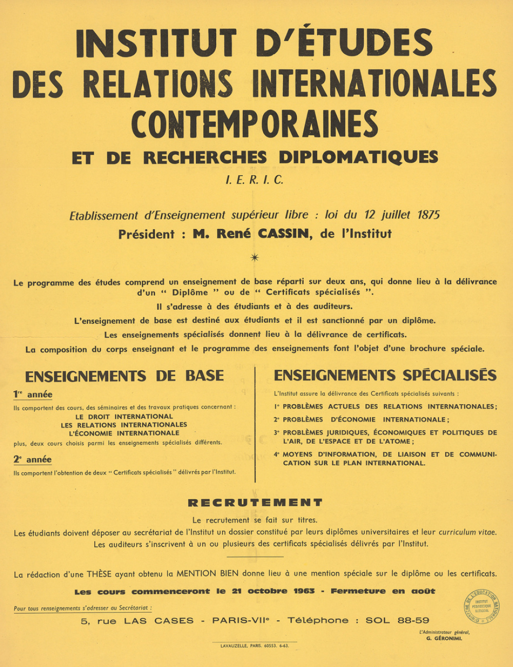 Institut d'Etudes des Relations Internationales Contemporaines et de Recherches Diplomatiques I.E.R.I.C.