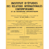 Institut d'Etudes des Relations Internationales Contemporaines et de Recherches Diplomatiques I.E.R.I.C.