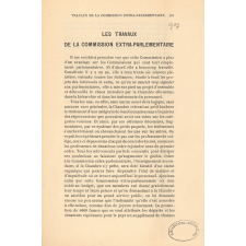 Les travaux de la Commission extra-parlementaire.