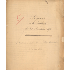 Réponses à la circulaire du 23 Novembre 1872.