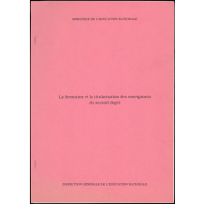 La Formation et la titularisation des enseignants du second degré.
