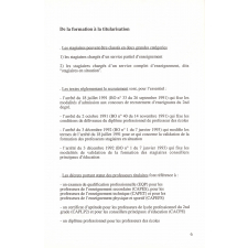 La Formation et la titularisation des enseignants du second degré.