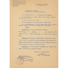 Arrêté de promotion de M. Mulocheau à Bernay.