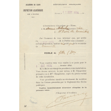Arrêté de nomination de Mme Mulocheau, Institutrice publique à Damville.