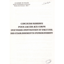 Concours réservé pour l'accès aux corps d'ouvrier d'entretien et d'accueil des établissements d'enseignement.
