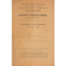 Liste des électeurs au Conseil départemental pour l'année 1935. Bulletin de l'Instruction Primaire. Supplément. Seine-Inférieure.