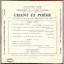 Chant et poésie. Série 1. Pour les enfants de 5 à 10 ans. Microsillons.