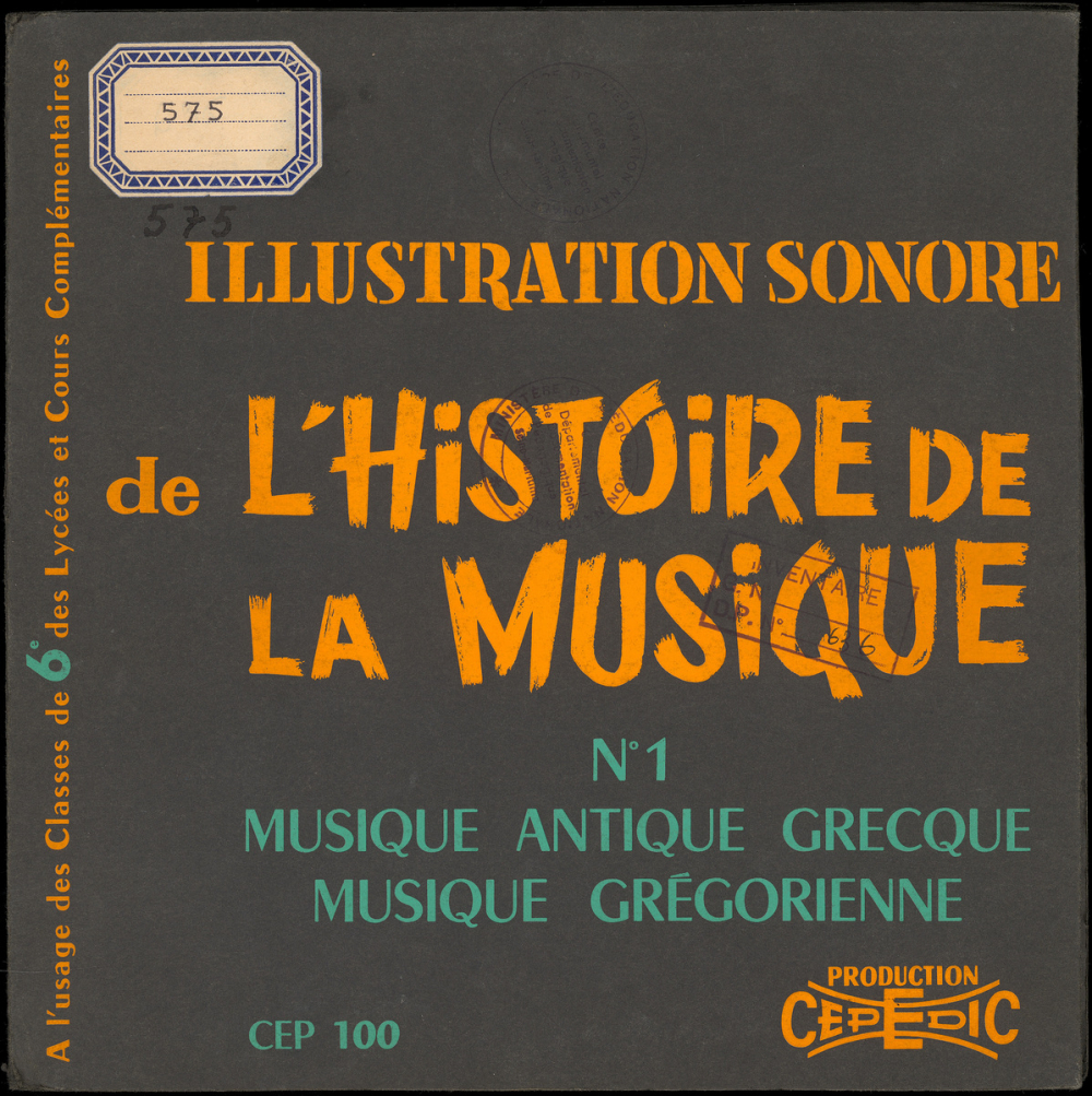 Illustration sonore de l'histoire de la musique. N°1. Musique antique grecque, musique grégorienne. .