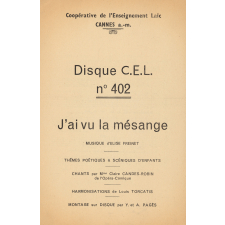 J'ai vu la mésange. Thèmes poétiques et scéniques d'enfants. .