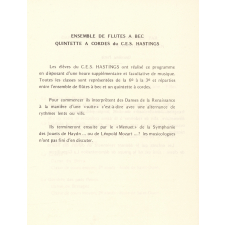 Programme de concert scolaire