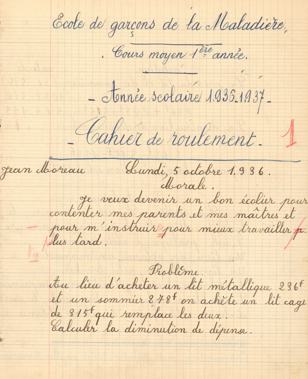 Cahier de roulement