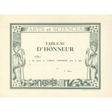 Diplôme d'Inscription au Tableau d'Honneur.