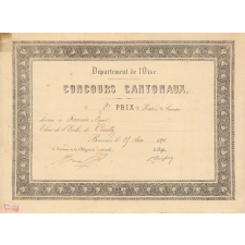 Diplôme de Deuxième Prix d'Histoire de France des Concours cantonaux de l'Oise.