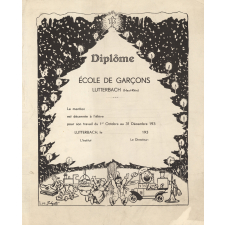 Diplôme de Mention de l'École de Garçons de Lutterbach.
