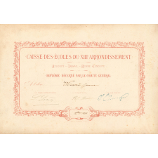 Diplôme d'Assiduité-Travail-Bonne Conduite de la Caisse des Écoles du XIIIème Arrondissement.