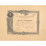 Billet d'Honneur de l'École Commerciale des Francs-Bourgeois à Paris. 