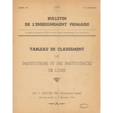 Tableau de Classement des Instituteurs et des Institutrices de l'Oise. Bulletin de l'Enseignement Primaire. Oise. Au 1er janvier 1947 (Promotions faites). Année 1947.